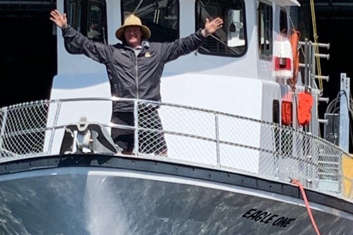 a person riding on a boat