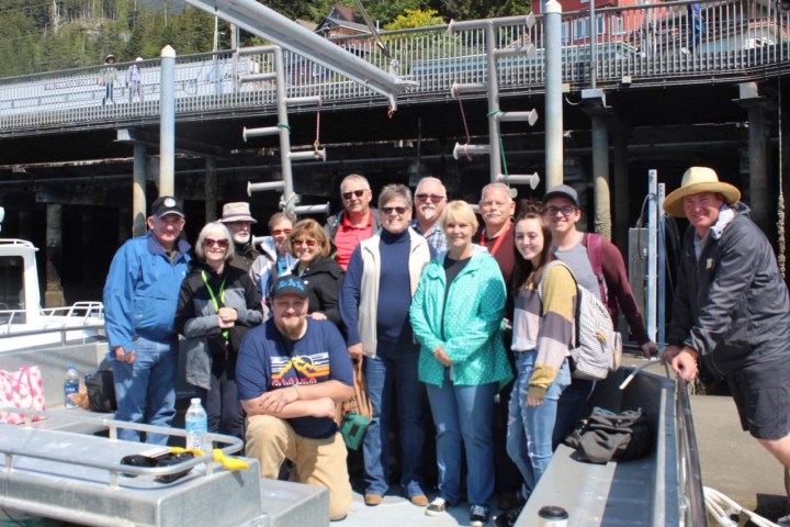 a group of people taking a photo in Ketchikan